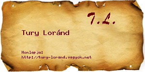 Tury Loránd névjegykártya